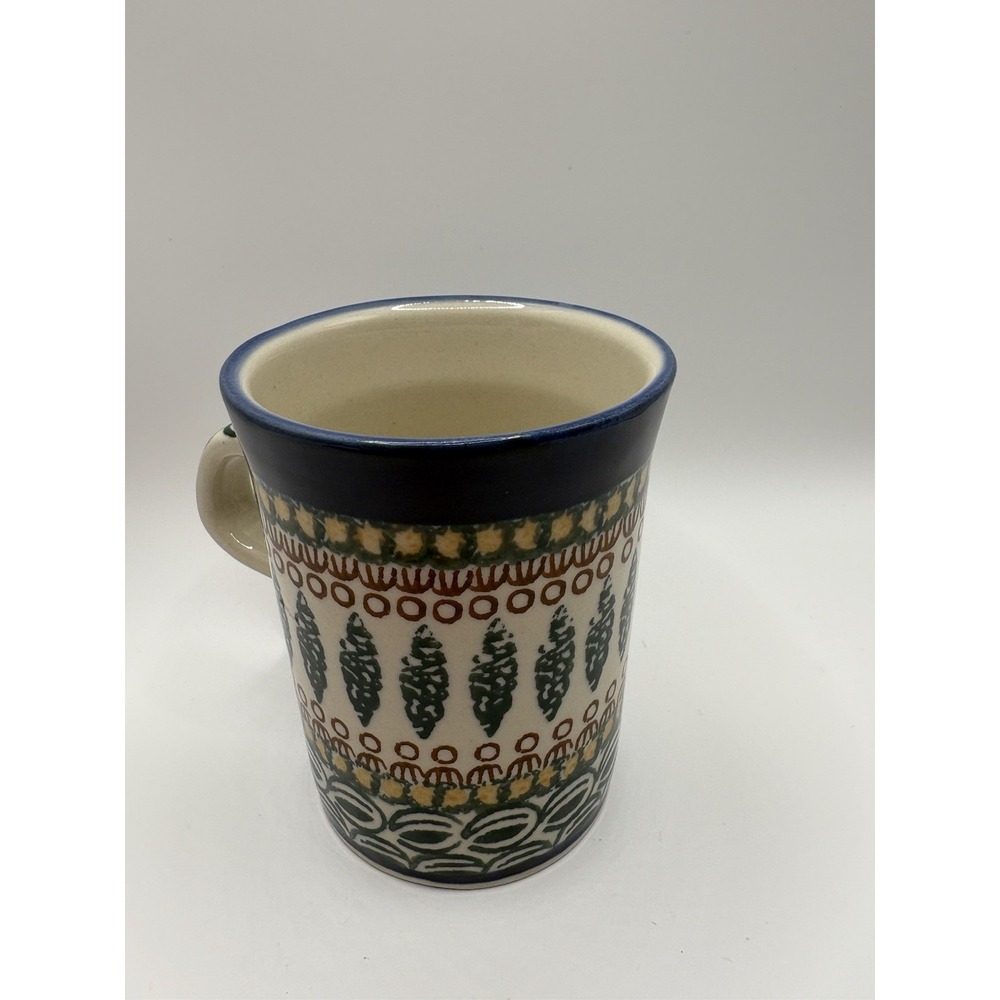 Vintage Boleslawiec Polish Pottery Mug M.W. 346 Pinecone Hand Made Poland